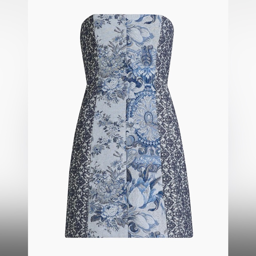 Alice + Olivia Violet Strapless Seamed A Line Mini Dress